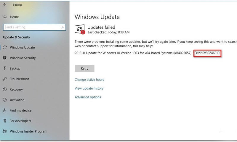 How to Fix Windows Update Error