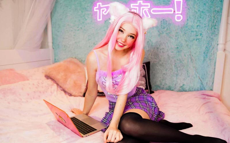 Belle Delphine Now And No Makeup September 2024   Belle Delphine 